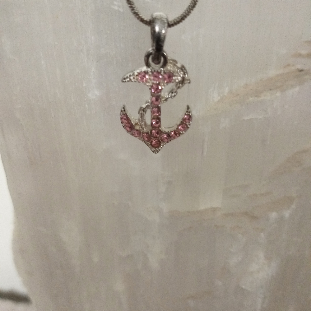 Pink faux diamond necklaces